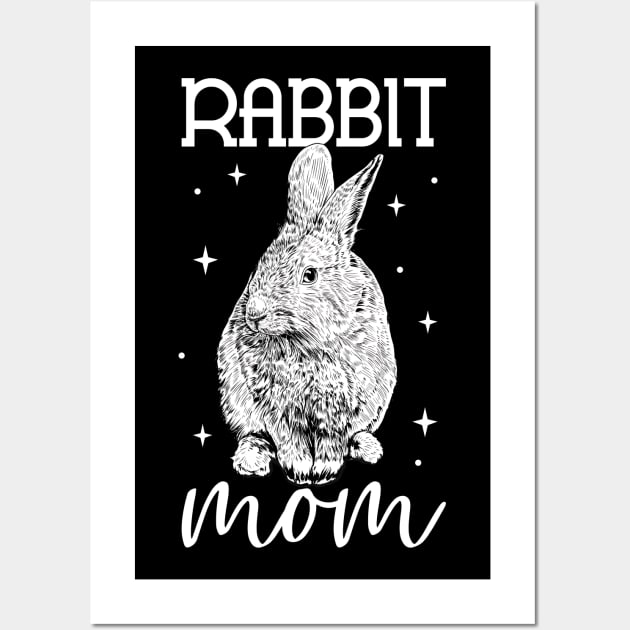 Rabbit lover - Rabbit Mom Wall Art by Modern Medieval Design